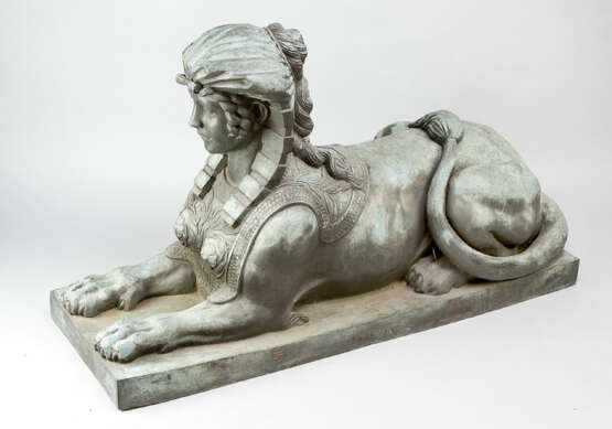 A pair of large bronze sphinxes in Egyptomanian style - Foto 3