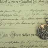 Preussen: Militär-Ehrenzeichen, 2. Klasse, mit Urkunde für einen Oberfeuerwerker der Schutztruppe für Südwestafrika. - Foto 2