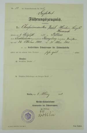 Preussen: Militär-Ehrenzeichen, 2. Klasse, mit Urkunde für einen Oberfeuerwerker der Schutztruppe für Südwestafrika. - Foto 4