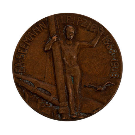 Leipzig - Seltene Bronzemedaille 1908 (Kolbe/Lauer) auf das - Foto 1