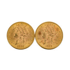 USA / GOLD - 2 x 20 Dollars 1889/S; 1891/S,