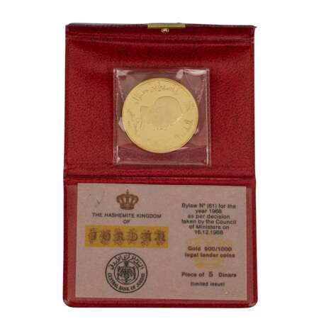 Selten! Jordanien/GOLD - 5 Dinars 1969, - photo 1