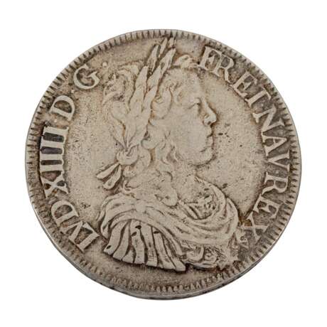 Frankreich - Ludwig XIV., Ecu a la meche longue 1647, - photo 1