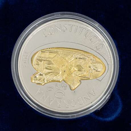 Andorra - 50 Diners 1993, 155,5 Grösse Silber (925/000) + 3,6 Gramm Gold (917/000), - фото 2