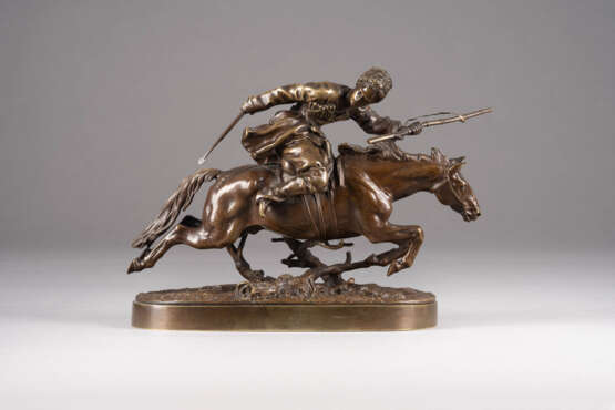 JEVGENIJ ALEXANDROWTISCH LANCERAY 1848 Morschansk - 1886 Charkiw REITENDER KOSAKE Bronze - Foto 1