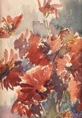 NIKOLAJ IWANOWITSCH FESCHIN 1881 Kasan - 1955 Santa Monica/ Kalifornien (zugeschrieben) Blumenstillleben Aquarell auf Papier. Sichtmaß 17 cm x 12 cm. In Passepartout