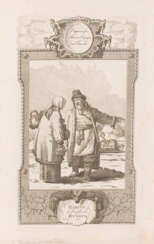 ENGLISH ENGRAVER Active around 1780/1800 &#39;Habits of people in Russia&#39; copperplate engraving on paper. 33 cm x 21 cm. Inscribed and titled in English. Min. Damaged