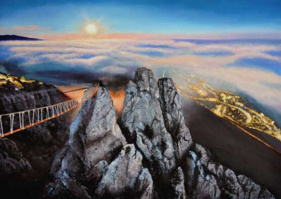 Design Painting “Ai-Petri. Stairway to Heaven.”, Oil paint, Academism, Landscape painting, Russia, 2021 - photo 1