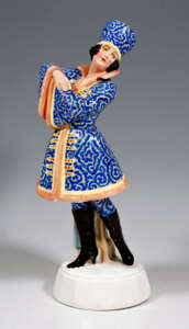 Goldscheider Figurine Lady Dancer in Russian Costume by Josef Lorenzl circa 1925