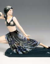 Goldscheider Vienna Figure Lady Dancer in Harem Costume by Josef Lorenzl, 1930 Goldscheider Vienna Figure Lady Dancer in Harem Costume by Josef Lorenzl, 1930