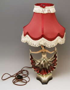 Goldscheider Vienna Table Lamp Lady Dancer Ruth Figurine Rosé Model 5171