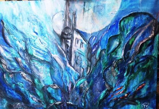 Painting “New atlantis”, Canvas on the subframe, Acrylic paint, Abstract Expressionist, Russia, 2021 - photo 1