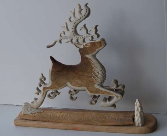 Северный олень Deer horn Carving Animalistic Russia 2020г. - photo 1