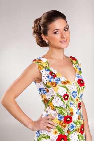 Платье «Маки» Coton кружево ручной работы по старинным технологиям Romantisme Russie 2013 год - photo 1