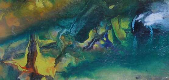 Тайна Времени. Индийская бумага ручной работы акрил Acrylfarbe Abstrakter Expressionismus Landschaftsmalerei Russland 2019 - Foto 3