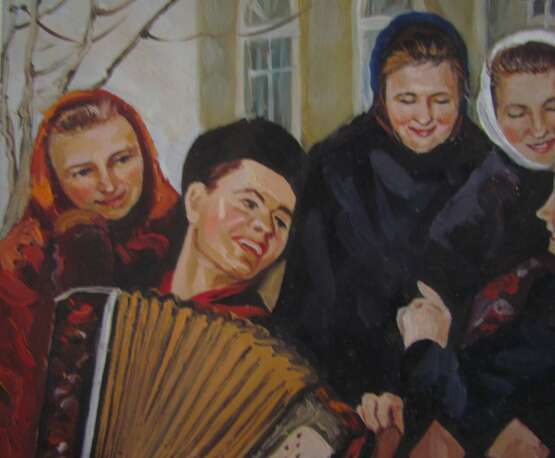 Painting “Accordionist”, Nikolai Nikolaevich Zhukov (1908 - 1973), Cardboard, Oil paint, Socialist Realism, Ukraine - photo 2