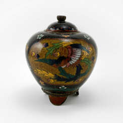 Ginger Vase Jar. Japan, enamel, handmade, Meiji era 1868-1912