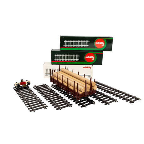 MÄRKLIN Konvolut Gleismaterial und einem Güterwagen, Spur 1, - Foto 1
