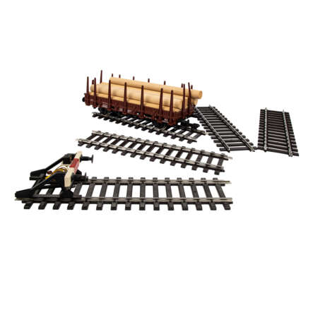 MÄRKLIN Konvolut Gleismaterial und einem Güterwagen, Spur 1, - photo 2