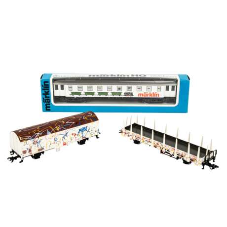 MÄRKLIN 10tlg Konvolut Lokomotiven Güter-und Personenwagen, Spur H0, - фото 3