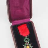 Frankreich: Orden der Ehrenlegion, 10. Modell (1951-1962), Miniatur mit Diamant-Besatz, im Etui. - фото 1