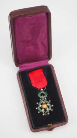 Frankreich: Orden der Ehrenlegion, 10. Modell (1951-1962), Miniatur mit Diamant-Besatz, im Etui. - фото 1