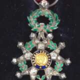 Frankreich: Orden der Ehrenlegion, 10. Modell (1951-1962), Miniatur mit Diamant-Besatz, im Etui. - фото 2