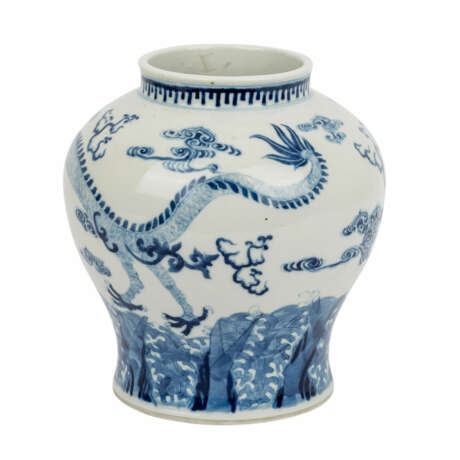 Blau-weißer Balustertopf, CHINA, 19. Jahrhundert. - Foto 1