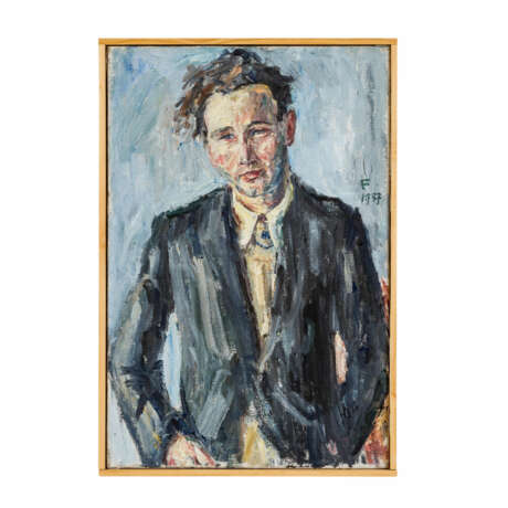 FRANK, FRANZ (1897/99-1981), "Portrait eines Herrn in blaugrauer Jacke", - Foto 2