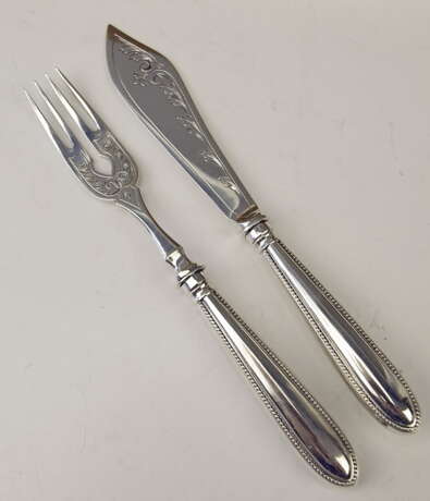 Silver 26-Piece Flatware Fish Cutlery 12 Persons Koch & Bergfeld Germany c.1900 Koch & Bergfeld Модерн Германия 1910 г. - фото 5