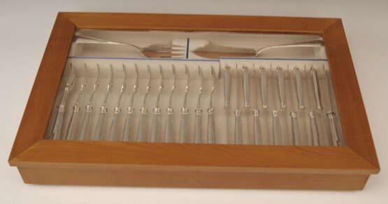 Silver 26-Piece Flatware Fish Cutlery 12 Persons Koch & Bergfeld Germany c.1900 Koch & Bergfeld Art nouveau Allemagne 1910 - photo 2