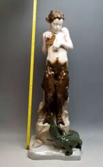Very Large Porcelain Figure Faun with Crocodile Rosenthal Selb, Germany
