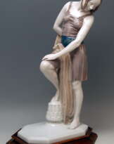 Rosenthal Germany Lady Figurine Lotus Flower by Karl Himmelstoss Made 1927 Rosenthal Germany Lady Figurine Lotus Flower by Karl Himmelstoss Made 1927