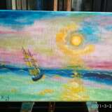 Painting “Sea. Towards the moon.”, Canvas on the subframe, Oil paint, Impressionist, Marine, Ukraine, 2021 - photo 1