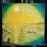Painting “Moonlit night at sea.”, Canvas on the subframe, Oil paint, Impressionist, Marine, Ukraine, 2021 - photo 1