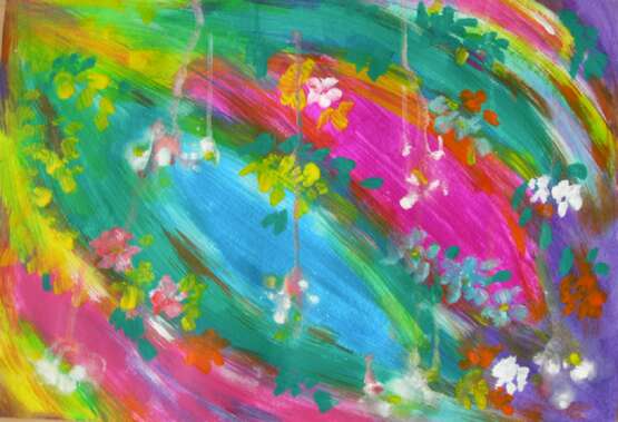 Design Painting “Spring mood”, Paper, Mixed media, Abstract art, Landscape painting, Russia, 2021 - photo 1