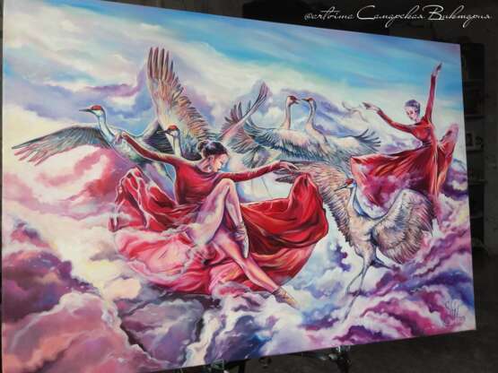 "Рубиновый танец" Toile Peinture à l'huile Art contemporain Fantasy Russie 2019 - photo 2