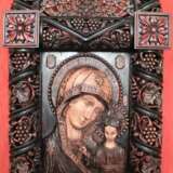 Икона Казанской божьей матери Limewood Wood carving Religious genre Russia 2018 - photo 1