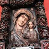 Икона Казанской божьей матери Limewood Wood carving Religious genre Russia 2018 - photo 3