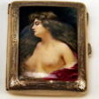 Sterling Silver Erotica Cigarette Box Enamel Painting Lady Nude, Birmingham 1902 - Покупка в один клик