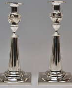 Germany. Silver Pair of Candlesticks Period of Classizism Augsburg Germany Haller
