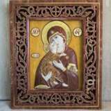 Icon “Vladimir Icon of the Mother of God (relief)”, Marble, Mixed media, резьба по камню, Religious genre, Byelorussia, 2019 - photo 1