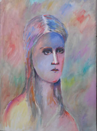 Печальная женщина Whatman paper Watercolor Expressionism Genre art 2021 - photo 1