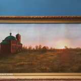 картина Закат в с. Селище Canvas Paintbrush Rural landscape Russia 2020г - photo 1