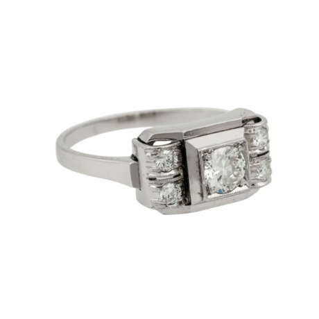 Ring mit 5 Altschliffdiamanten, zusammen ca. 0,55 ct, - photo 1