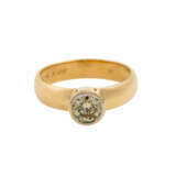 Ring mit Brillant ca. Light Greenish Yellow, ca. 1 ct - фото 2
