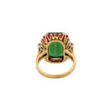 SCHILLING Ring mit grünem Turmalin, Rubinen und Achtkantdiamanten, - photo 4