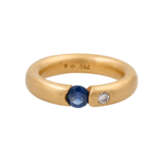 BUNZ Ring mit Saphir und Brillant von 0,06 ct, - photo 2