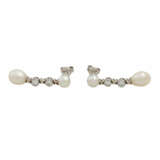 Ohrringe mit Perlen und Brillanten zusammen 0,4 ct - фото 2