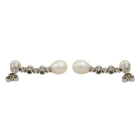 Ohrringe mit Perlen und Brillanten zusammen 0,4 ct - photo 4